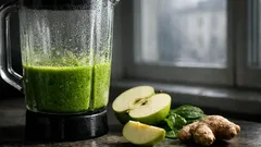 Grüner Smoothie mit Apfel, Spinat und Ingwer: Rezept in 2 Minuten